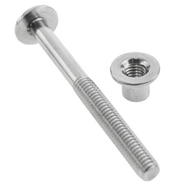 AYLIFU Stainless Steel Bolt Tamper-Proof Screw Anti-Theft Bolt and Nut Silver M6×60mm/0.23×2.36inch Unidirectional Detachable Screw U-Channel Columns 6pcs