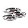 Sumeet Stainless Steel Heavy Gauge Medium Halwa Plates with Mirror