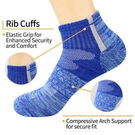 BIOAUM - Calcetines deportivos para hombre, talla 10-13, 6 pares de calcetines acolchados de algodón para correr, entrenar y trabajar, 6 pares (2 azules, 2 verdes, 2 marrones y 2) (amortiguación inferior máxima), X-Large