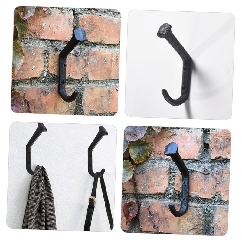 Ciieeo Railroad Spike Hooks 4pcs Coat Towel Door Cast Robe