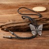 AZORA Western Bolo Tie Men Cowboy Butterfly Leather Necktie Leather