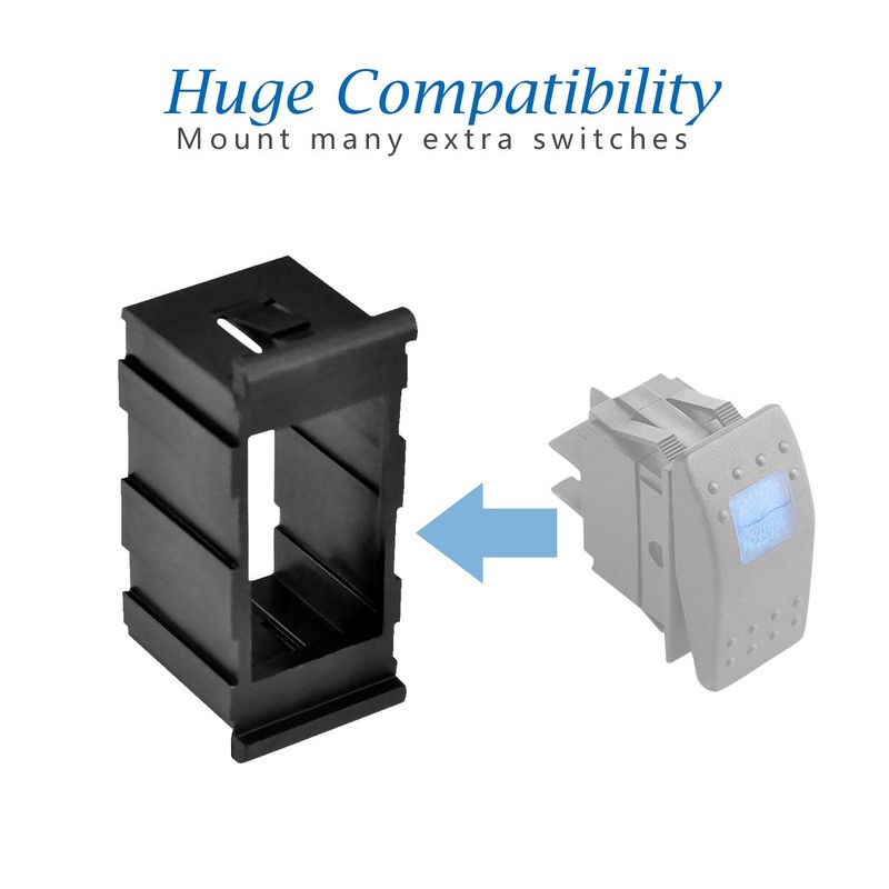 AutoEC Rocker Switch Panel Switch Holder Housing Kit - Black