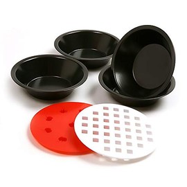 Norpro 4 Nonstick 5 Inch Mini Pie Pans & 2 Top Cutters #3913 QuicheTart Pot Pies