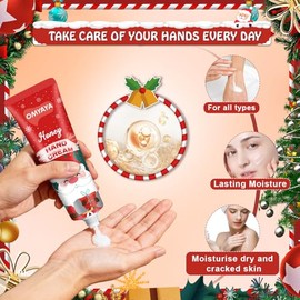 Paquete de 40 regalos navideños a granel, mini set de cremas de manos, regalos navideños a granel para compañeros de trabajo, loción de manos tamaño v