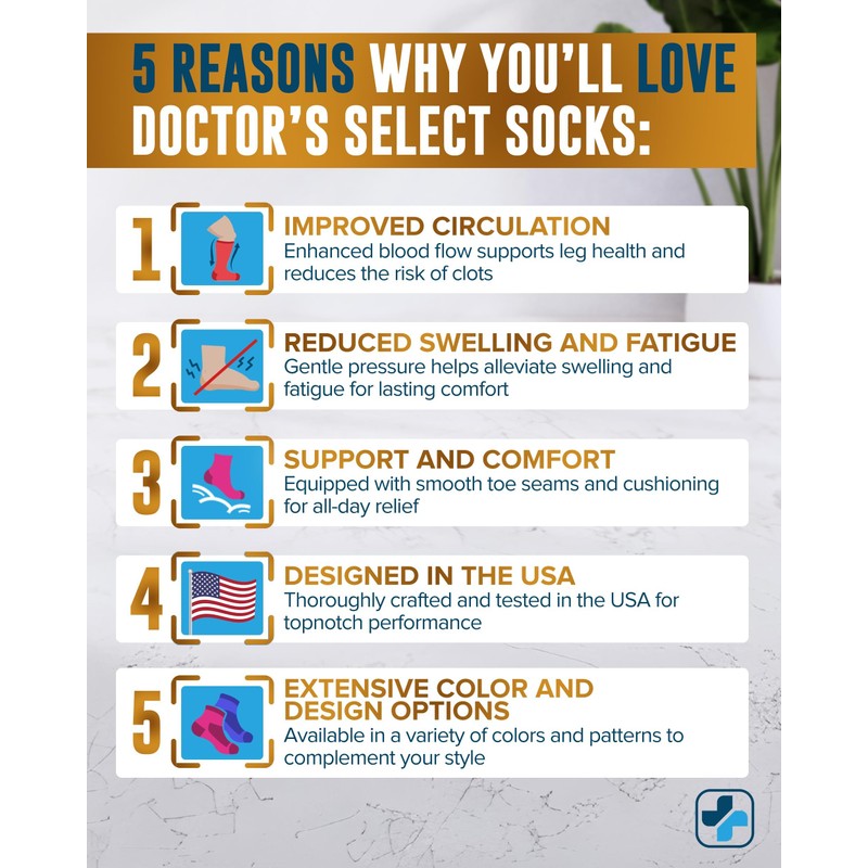 Doctor's Select Copper Plus Size Compression Socks Wide Calf -