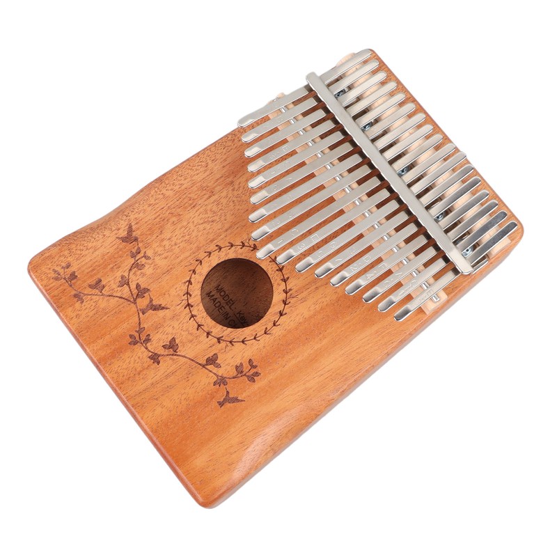 17 Keys Thumb Piano Mahogany Wood Finger Harp Mini Thumb