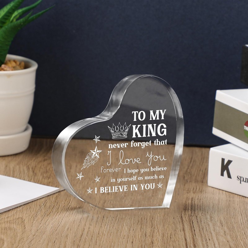 Heart Shaped Acrylic Plaque Valentines Gifts for Her, Exquisite Girlfriend