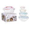 GENICOOK Nesting Glass Salad/Mixing Bowl Set With Lock Down Lids