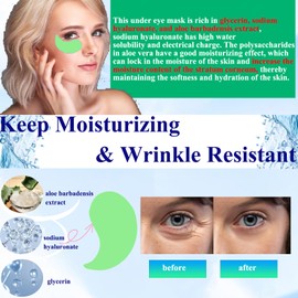 Elyzia Under Eye Mask Smooth Wrinkles Fine Line Aloe Vera Hydrogel Eye Patch Moisturizing Anti-aging Improve Elasticity Moisturizing Eye Discomfort Relieves Swelling of Bear Etxj230506
