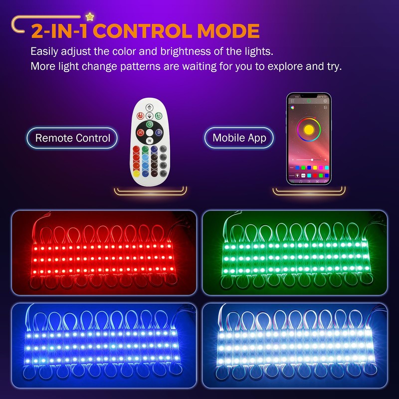 BEAMNOVA 40Ft RGB Commercial LED Storefront Lights Kit, Bluetooth App