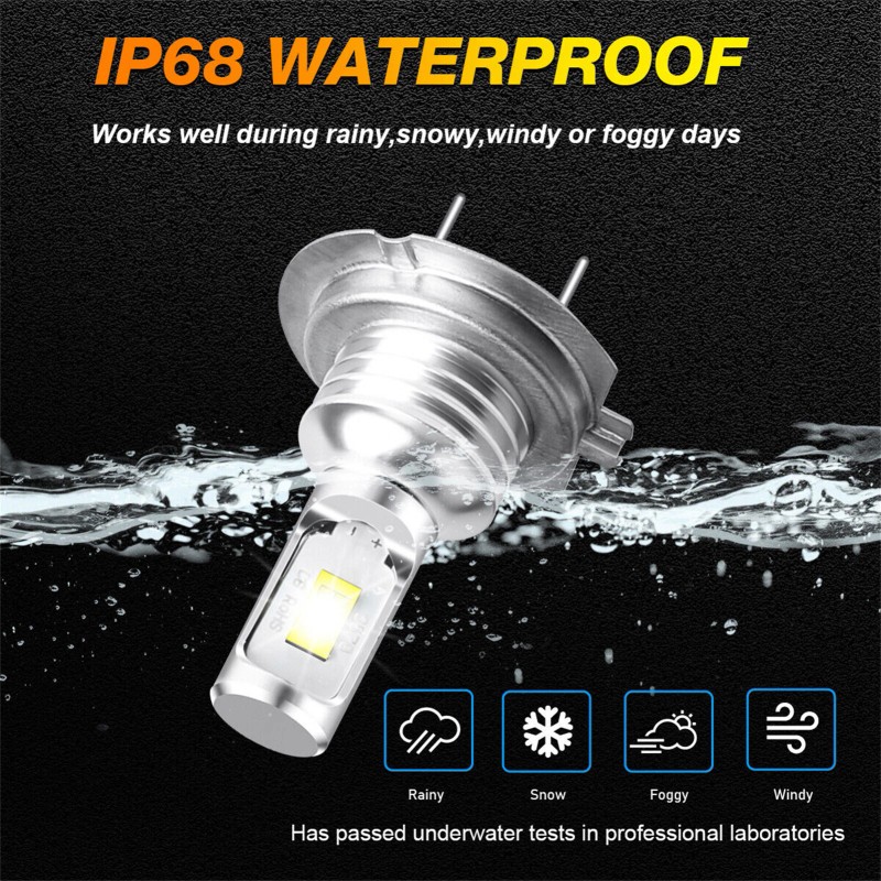 AUIMSOCO H7+H7 LED Headlight Combo 4 High Low Beam Bulbs