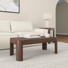 Plank+Beam Small Modern Rounded Coffee Table, 40 Inch, Solid Wood