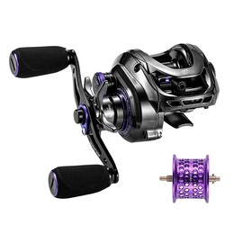 DOVIELLO GKA200 Pro Baitcaster Reels 2023 New 8.1 Gear Ratio 6+1BB Drag Clicker Sound 9KG/20LB Drag Power Fishing Reel Baitcasting Reel Right Hand Double Spools