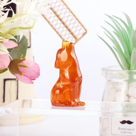 Artistone 2" Red agate Crystal Wolf Decor Hand Carved Healing Wolf Statue Gifts for Man or Women, Ornament Gemstone Pocket Animal Figurine with Gift Box