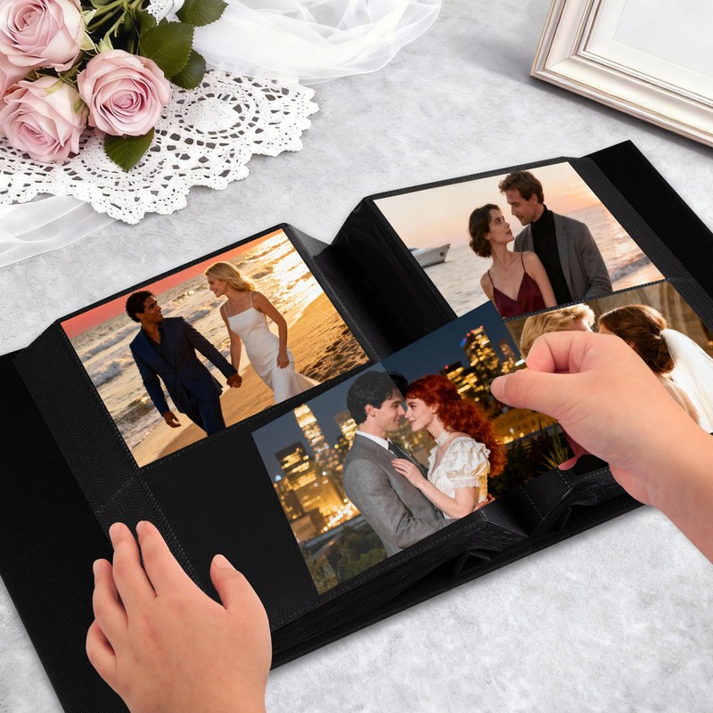 Aevdor 5x7 Photo Album, Holds 320 Photos, Linen Cover, Black