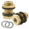 Hooshing 2PCS Brass Bulkhead Fittings1/4" NPT Female Coupling and 1/2"