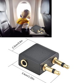 ZZLBZN Airplane Headphone Adaptor, 2 PCS Plane Headphone Adaptor Flight Headphone Adapters Plane Headset Converter for Headphones, AUX 3.5mm Mono Jack Plugs to 3.5mm