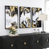 Zessonic Black and Gold Wall Art, Abstract Framed Canvas Print