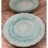 Cynthia Rowley Melamine Dinner Plates Blue Medallion Swirl Cynthia Rowley