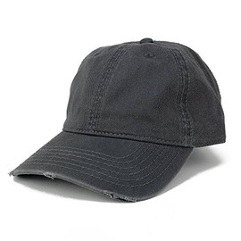 Garment Washed Perfil Bajo algodón de sarga Frayed Bill Plain correa ajustable Cap, Carbón