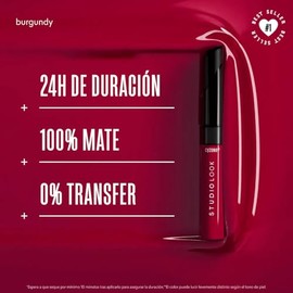 Cyzone Studio Look Labial Líquido Mate 6 ml – Larga Duración 24H, No Transfer y Alta Pigmentación con Tecnología Elastic Film (BURGUNDY)