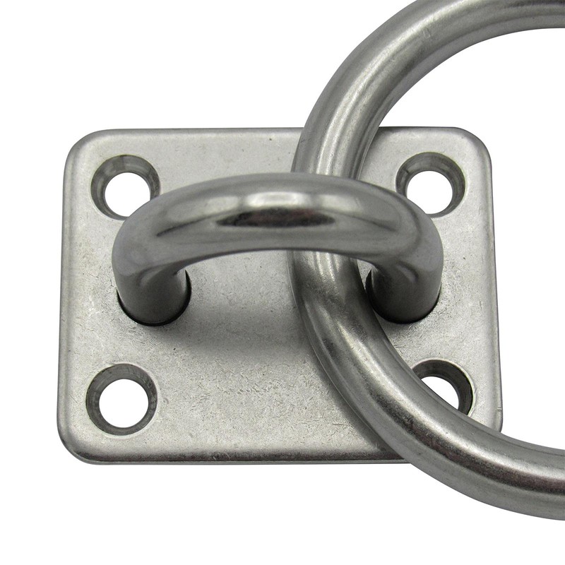 Stainless Steel Marine Eye Plate with Ring 8MM x 50MM
