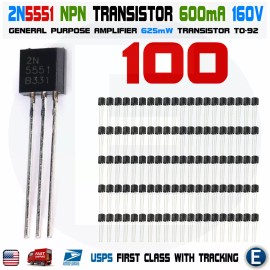 Unbranded/Generic 100pcs 2N5551 PNP Transistor 160V 600 mA TO-92 Package USA Seller