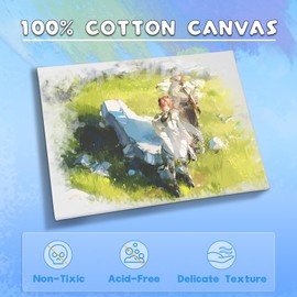 Jusnboir Small Stretched Canvas for Painting, 5x7 Inch 10 Pack, Triple Primed White Blank 100% Cotton Artist Framed Canvas Boards for Painting, Acrylic Pouring, Oil Paint Dry & Wet Art Media