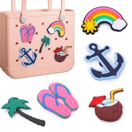 Beach Baseball Charms for Bogg Bag Accessories - 30 Pack Random Color PVC Rubber Beach Bag Decoration for Handbags and Tote BagsApply - Type: beach pendant-5