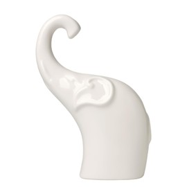 HAOTOP Works of Art Made of Porelain- Elegant Elephant Statue, Funny Home Decor, Animal Table Ornament for Bedroom, Living Room, Office Desktop, 4.6'' L X 6.8'' H,White