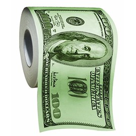 Hundred Dollar Bill Money Toilet Paper-Novelty Funny Gag Gift Toilet Paper