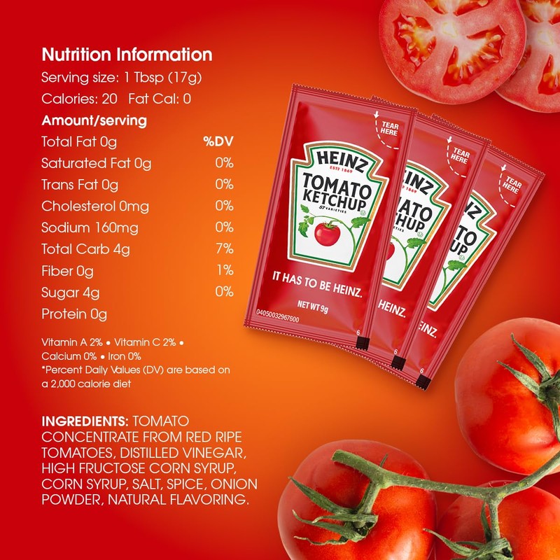 Heinz Ketchup Packets - 500 Count - Single Serve Condiment