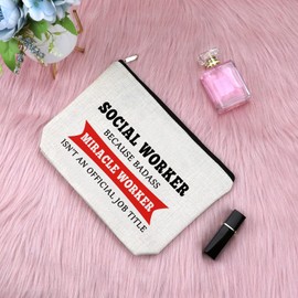 Thank You Gift Appreciation Cosmetic Bag Social Worker Appreciation Gift Retirement Gift for Nurses Employee Volunteer Mentor Teacher Makeup Bag Christmas Birthday Gift Travel Cosmetic Pouch