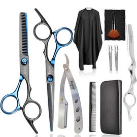 Hair Cutting Scissors Hair Scissors Set,Fcysy Professional Barber Scissors Thinning Scissors for Haircut,Haircut Kit with Salon Accessories for Women Men Haircut Scissors Hairdressing Scissors