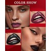 Black Red Diamond Glitter Matte Lipstick-2Pcs Gothic Glitter Lip Gloss
