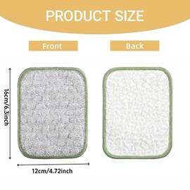 Turutu 5Pcs Double-Sided Steel Wire Cotton Dishcloth, Thickened Absorbent Heavy-Duty Kitchen Cleaning Cloth with Dual Action Scrubbing & Wiping for Dishes/Pots/Pans, Kitchen Cleaning Essential