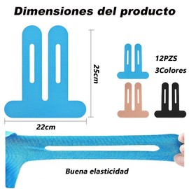 Mythya Cinta Kinesiologica para Rodilla 12 Piezas, Kinesiologia Profesional Resistente al Sudor y al Agua, Impermeable y Transpirable, Altamente elástico, Aliviar El Dolor de Rodillas, Azul