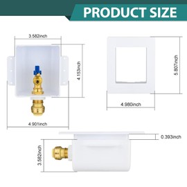 1-Pack Niikappu Push-to-Connect Ice Maker Outlet Box, 1/2"Push-fit Inlet x 1/4"OD Compression Outlet, with Installed 1/4-Turn Ball Valve(IM035)