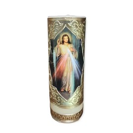 GCK Divine Mercy Cirio Paschal Candle Easter Lent Holy Cirio Pascual Divina Misericordia Tadeo 6"" x 2"" Vela