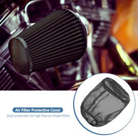 Universal Air Filter Cover, Air Filter Protective Cover Black Car Cold Air Filter Dustproof for High Air Intake Filters (Small)