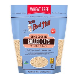 Bob's Red Mill Gluten Free Quick Cooking Rolled Oats, 28 oz (Pack of 1) - Gluten Free, Non-GMO, Vegan, Whole Grain, Kosher
