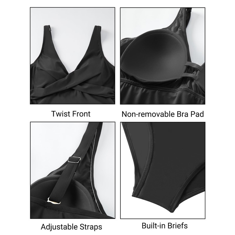 Daci - Traje de baño tankini con falda, 2 piezas