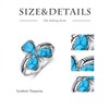 Plesitep 925 Sterling Silver Created Turquoise Rings for Women 3