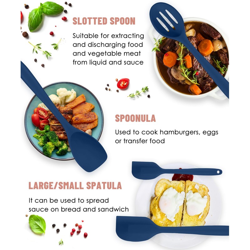 Kitchen Utensils Set-12 Pieces Silicone Cooking Utensils Set (Dishwasher Safe)