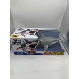 Robo Alive Great White Shark Toy Figure Water Activated With Light Up Eyes
