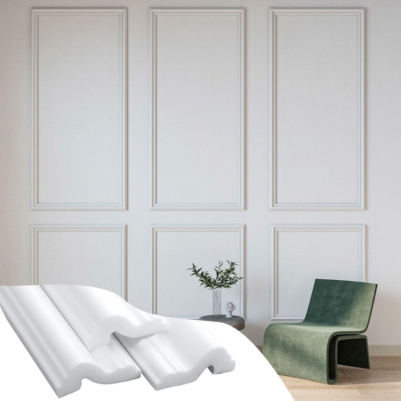 DoubleFill 3 Sets Wall Molding Kit Pre-Cut Wainscot Wall Panel