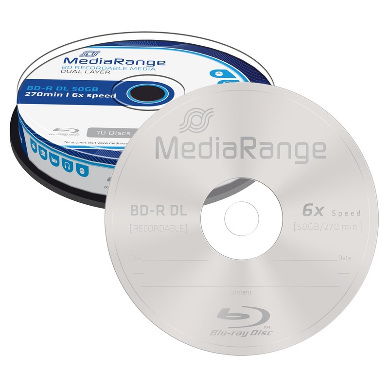 MediaRange 10 x BD-R DL - 50 GB 6X -