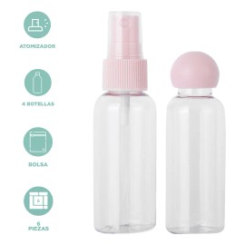 Miniso Kit Botellas De Viaje Plástico 6