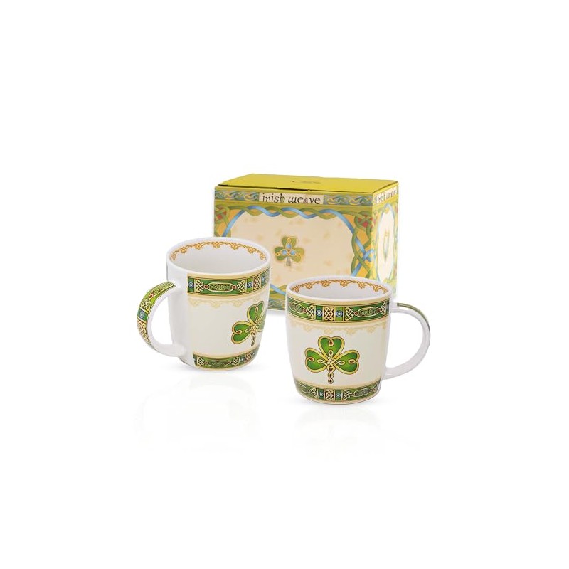 GaelSong Irish Clover Tea Set Bone China Celtic Mugs Made