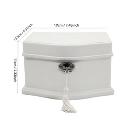 Lihou PapaQ White Musical Ballerina Jewelry Box for Girls and Women - Kids Music Box with Spinning Ballerina,Mirror and Lock,Gifts for Christmas,Birthday,Valentine's Day-Medium (White)